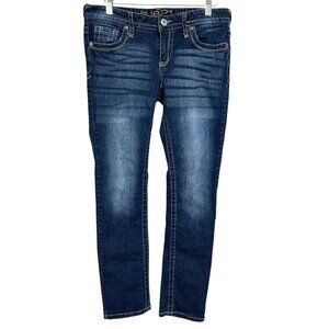 Rue21 Low-Rise Skinny Jeans Short 7/8 Blue Denim Cotton/Spandex